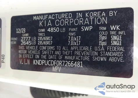 2024 Kia Sportage Lx из США, поврежденный, VIN KNDPUCDF0R7266481